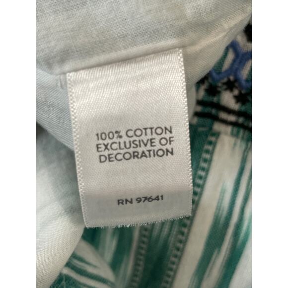 J. JILL Embroidered Ikat Dress Dark Spearmint Size XSP - Picture 6 of 9